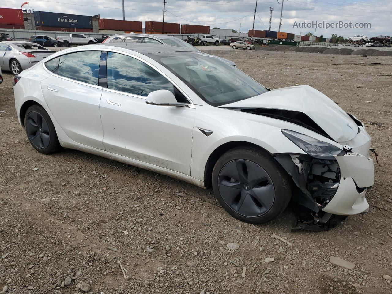 2020 Tesla Model 3  White vin: 5YJ3E1EB9LF636744