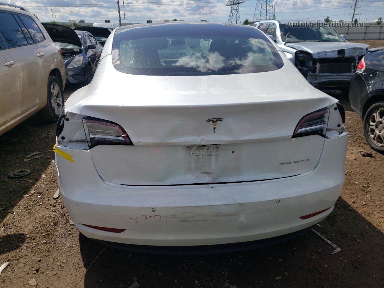 2020 Tesla Model 3  White vin: 5YJ3E1EB9LF650529