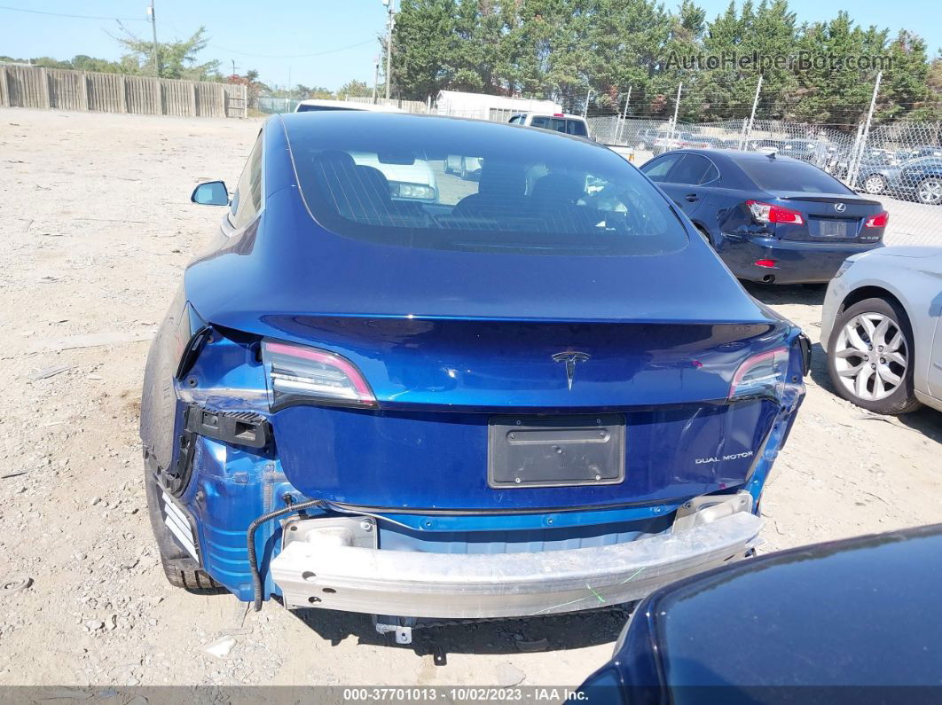 2020 Tesla Model 3 Long Range Blue vin: 5YJ3E1EB9LF711264