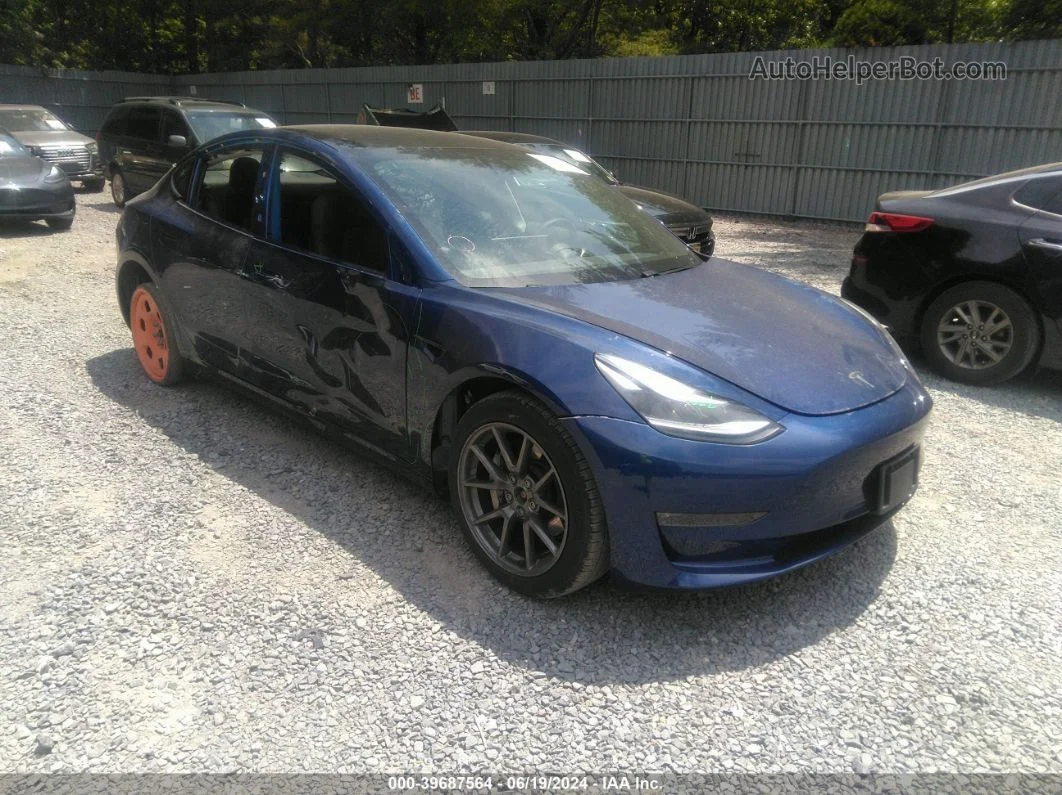 2021 Tesla Model 3 Long Range Dual Motor All-wheel Drive Blue vin: 5YJ3E1EB9MF044665
