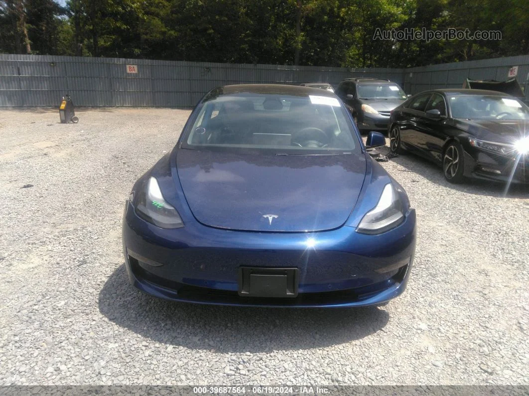 2021 Tesla Model 3 Long Range Dual Motor All-wheel Drive Blue vin: 5YJ3E1EB9MF044665