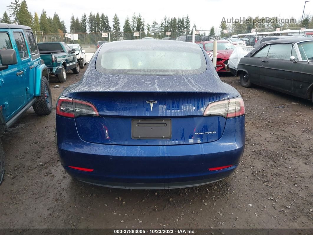 2021 Tesla Model 3 Long Range Dual Motor All-wheel Drive Синий vin: 5YJ3E1EB9MF068724