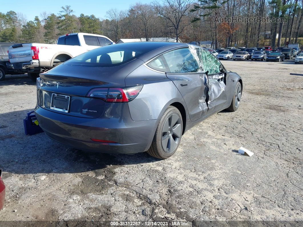 2021 Tesla Model 3 Long Range Dual Motor All-wheel Drive Gray vin: 5YJ3E1EB9MF858783