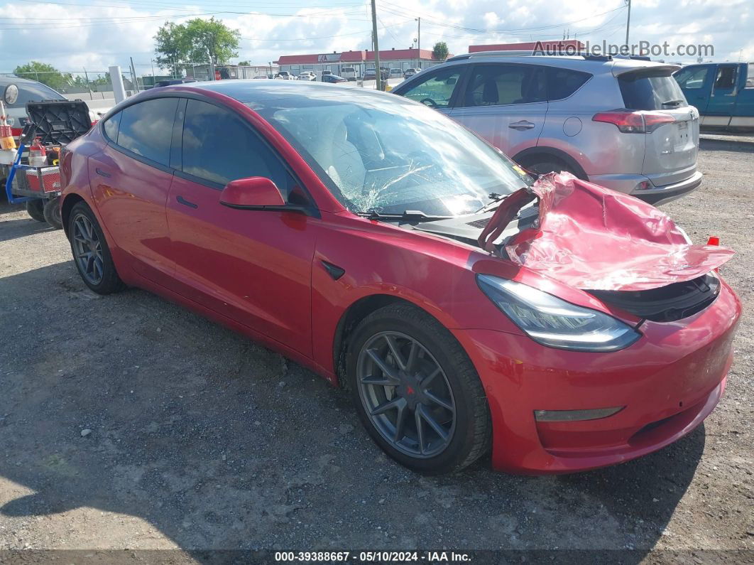 2021 Tesla Model 3 Long Range Dual Motor All-wheel Drive Red vin: 5YJ3E1EB9MF860212