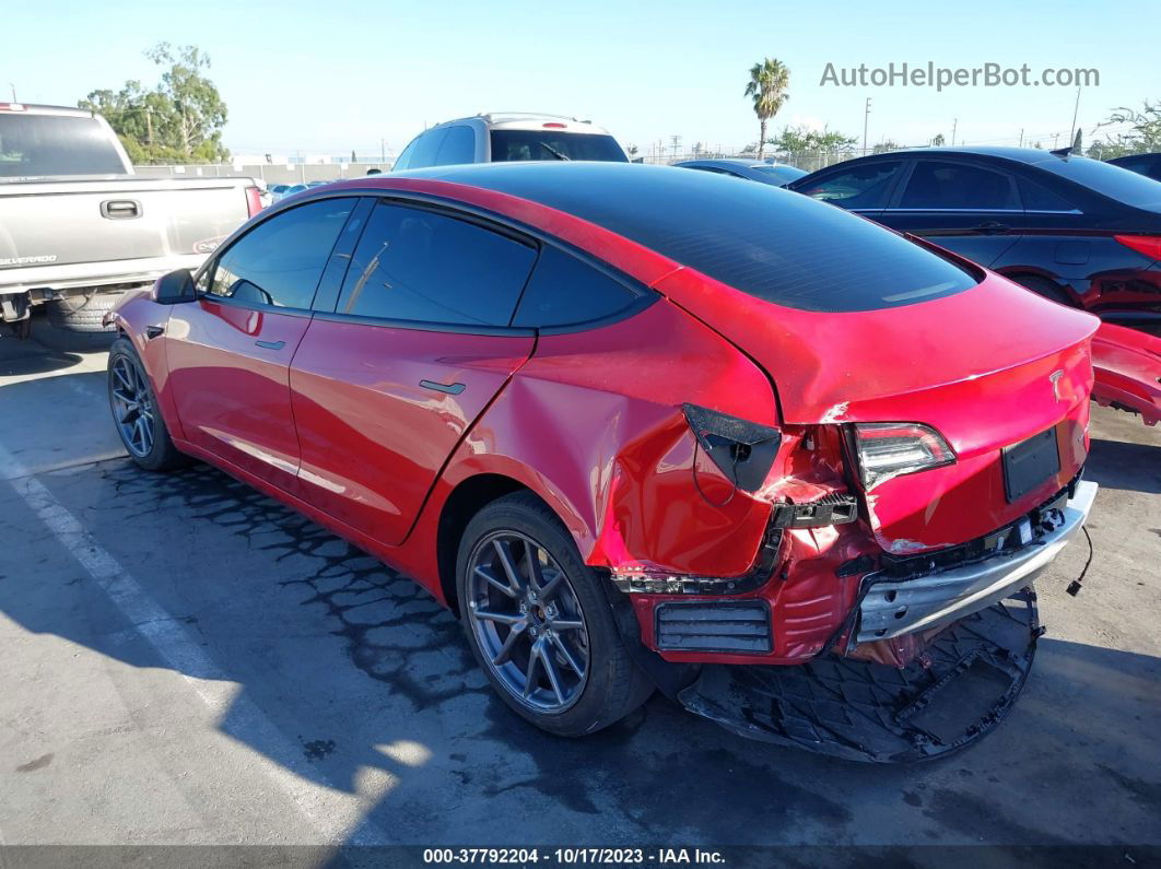 2021 Tesla Model 3 Long Range Dual Motor All-wheel Drive Red vin: 5YJ3E1EB9MF925141