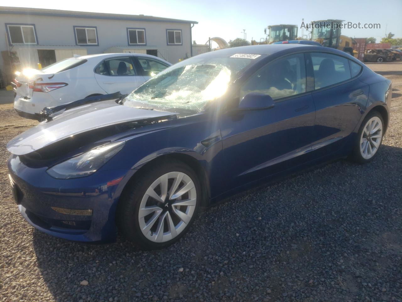 2022 Tesla Model 3 Blue vin: 5YJ3E1EB9NF250294