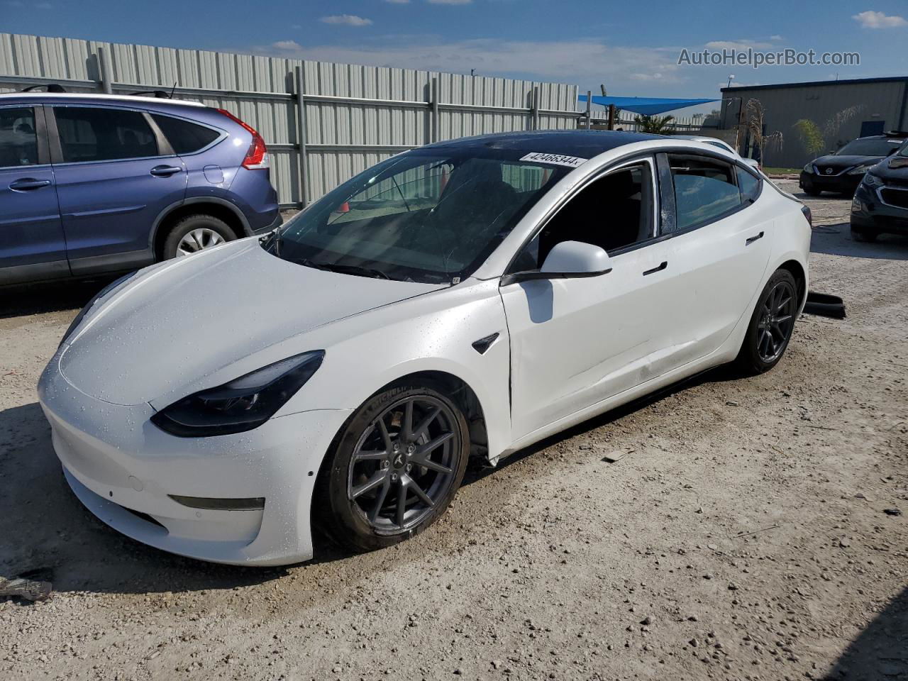 2022 Tesla Model 3  White vin: 5YJ3E1EB9NF251901