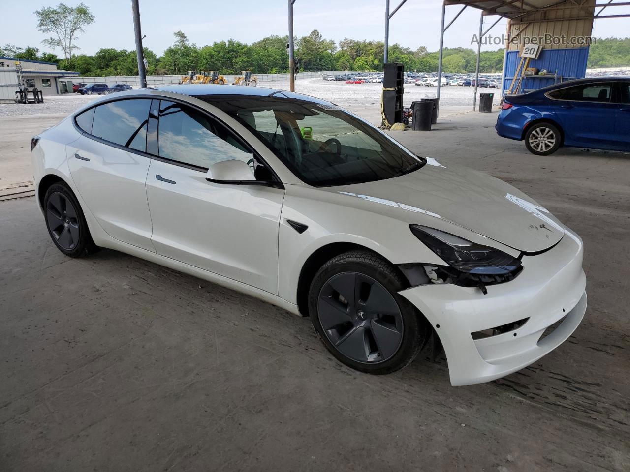 2022 Tesla Model 3  White vin: 5YJ3E1EB9NF277379