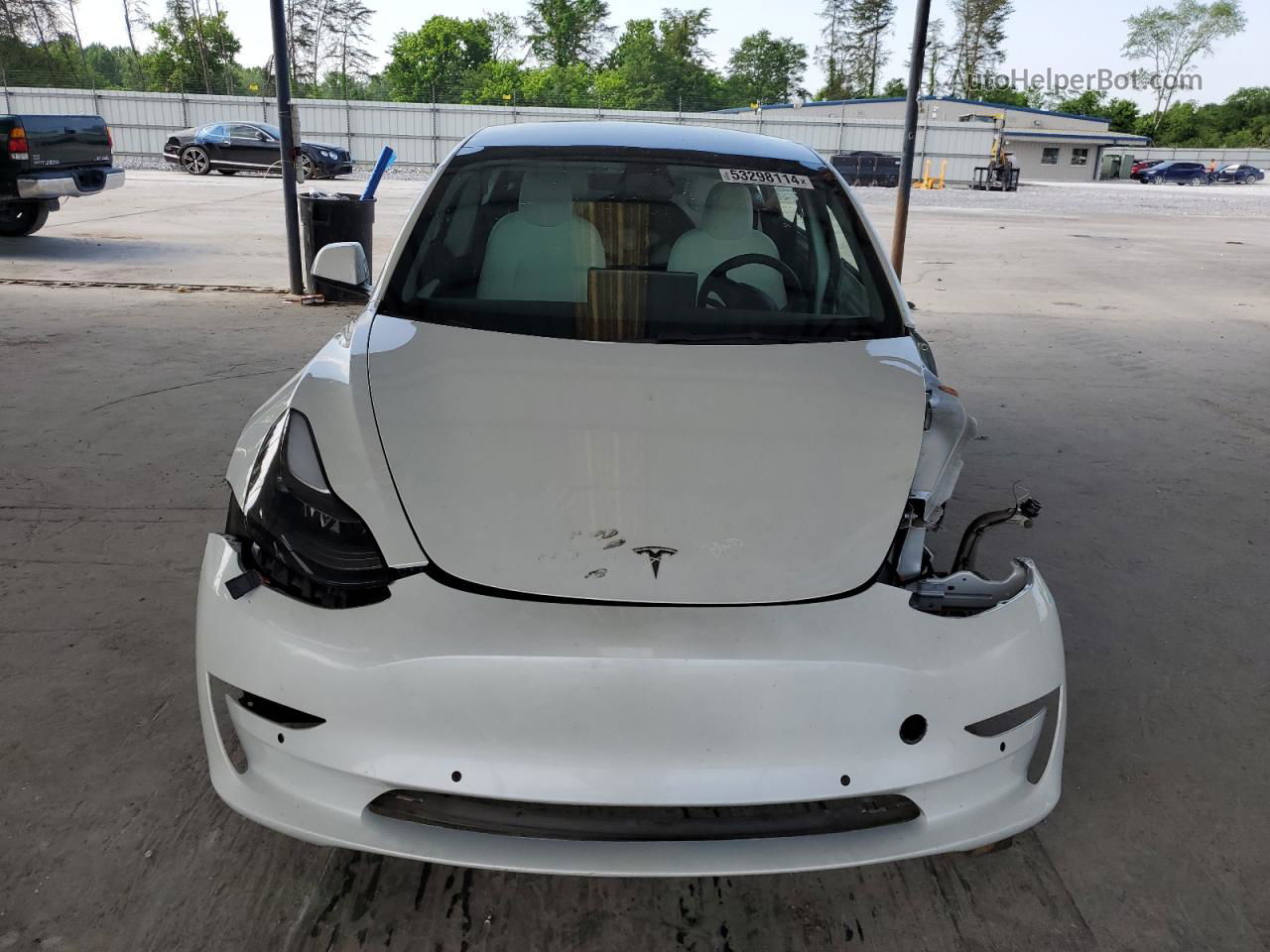 2022 Tesla Model 3  White vin: 5YJ3E1EB9NF277379