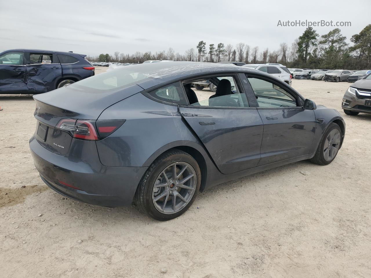 2022 Tesla Model 3  Gray vin: 5YJ3E1EB9NF340142