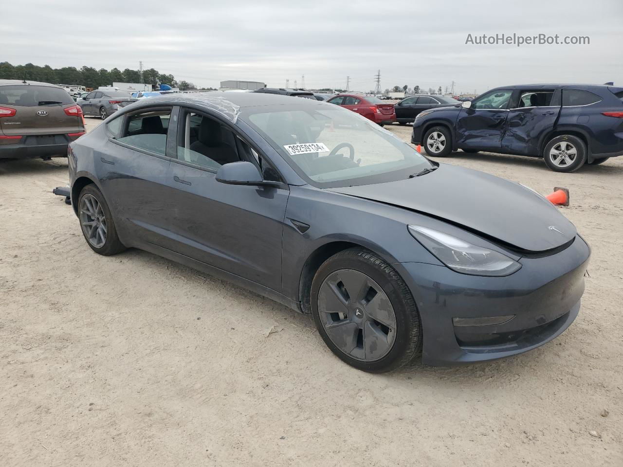 2022 Tesla Model 3  Gray vin: 5YJ3E1EB9NF340142