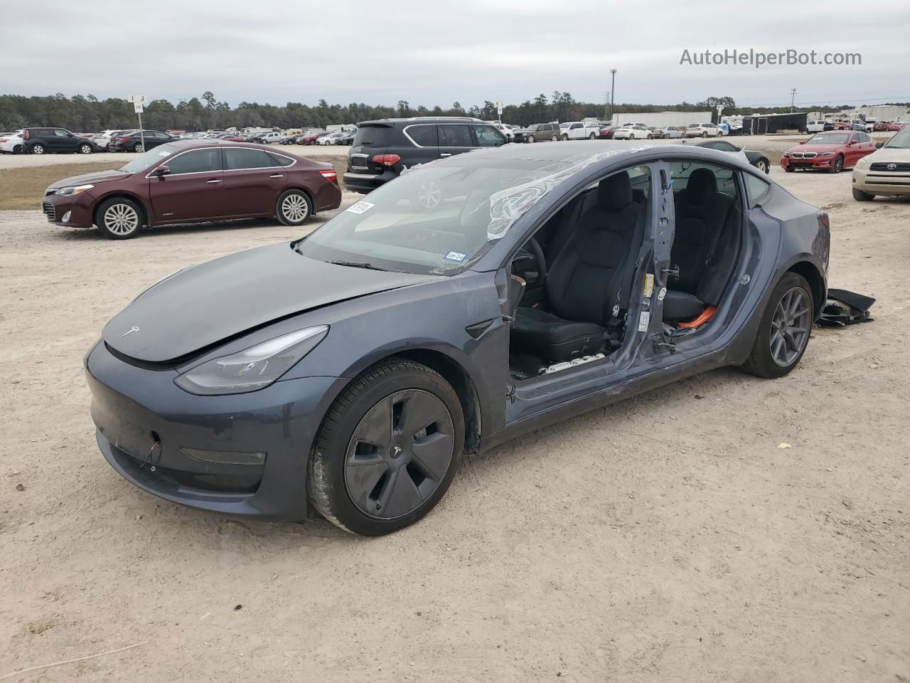 2022 Tesla Model 3  Gray vin: 5YJ3E1EB9NF340142