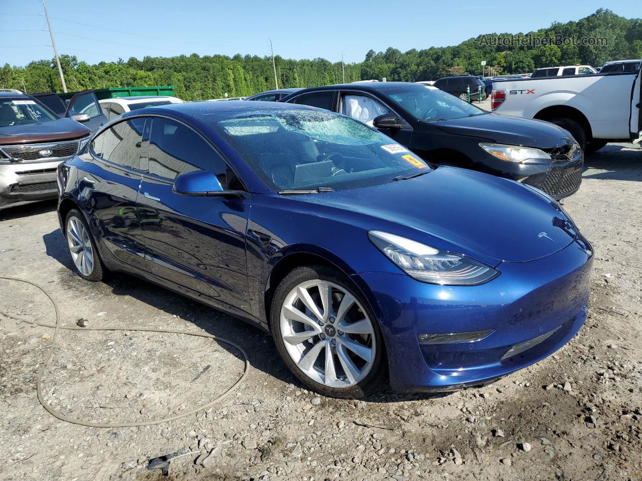 2018 Tesla Model 3  Blue vin: 5YJ3E1EBXJF054794