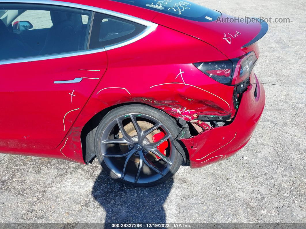 2018 Tesla Model 3 Long Range/performance Red vin: 5YJ3E1EBXJF063284