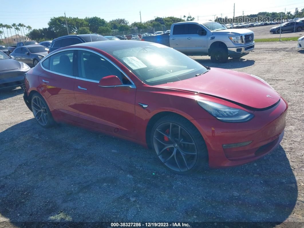 2018 Tesla Model 3 Long Range/performance Red vin: 5YJ3E1EBXJF063284