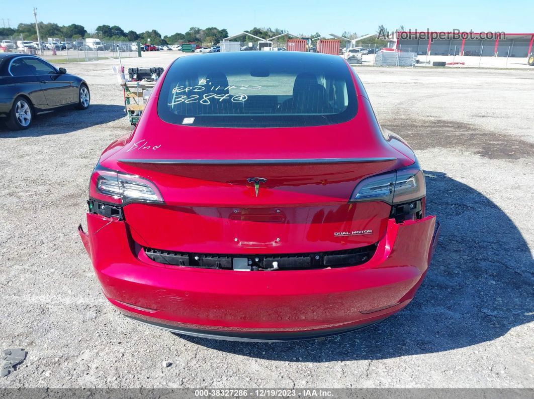 2018 Tesla Model 3 Long Range/performance Red vin: 5YJ3E1EBXJF063284