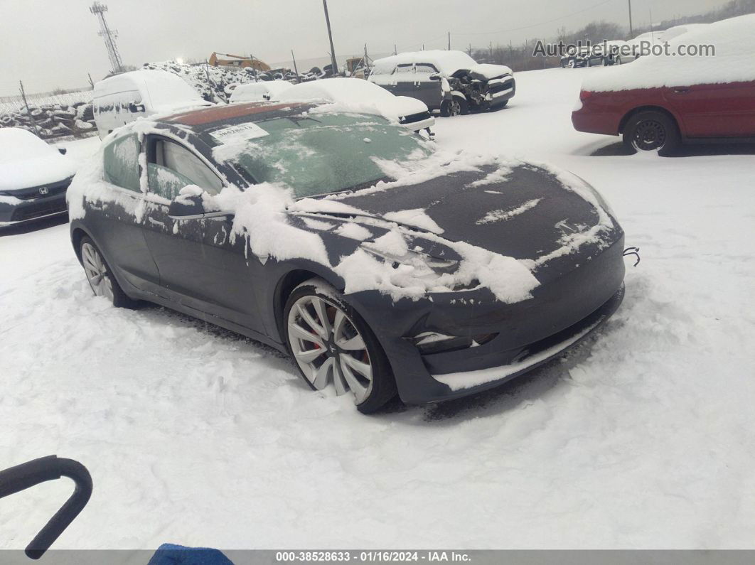 2018 Tesla Model 3 Long Range/performance Gray vin: 5YJ3E1EBXJF073071