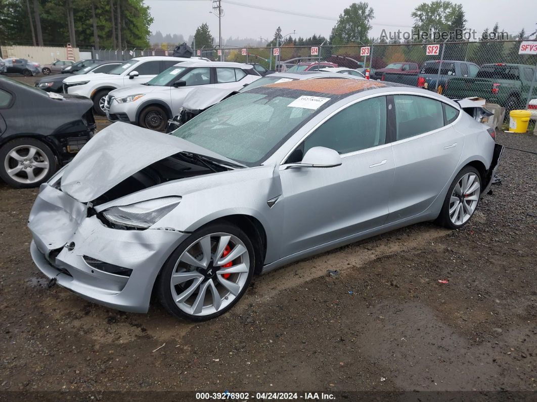 2018 Tesla Model 3 Long Range/performance Silver vin: 5YJ3E1EBXJF083342