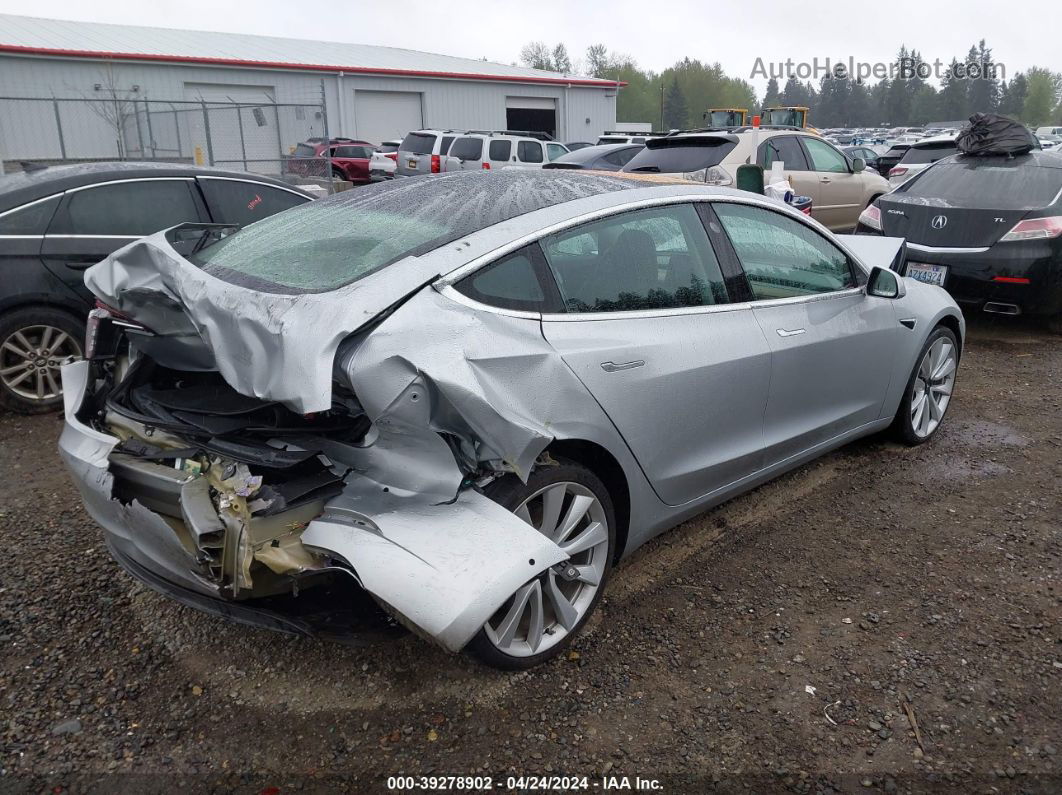 2018 Tesla Model 3 Long Range/performance Silver vin: 5YJ3E1EBXJF083342