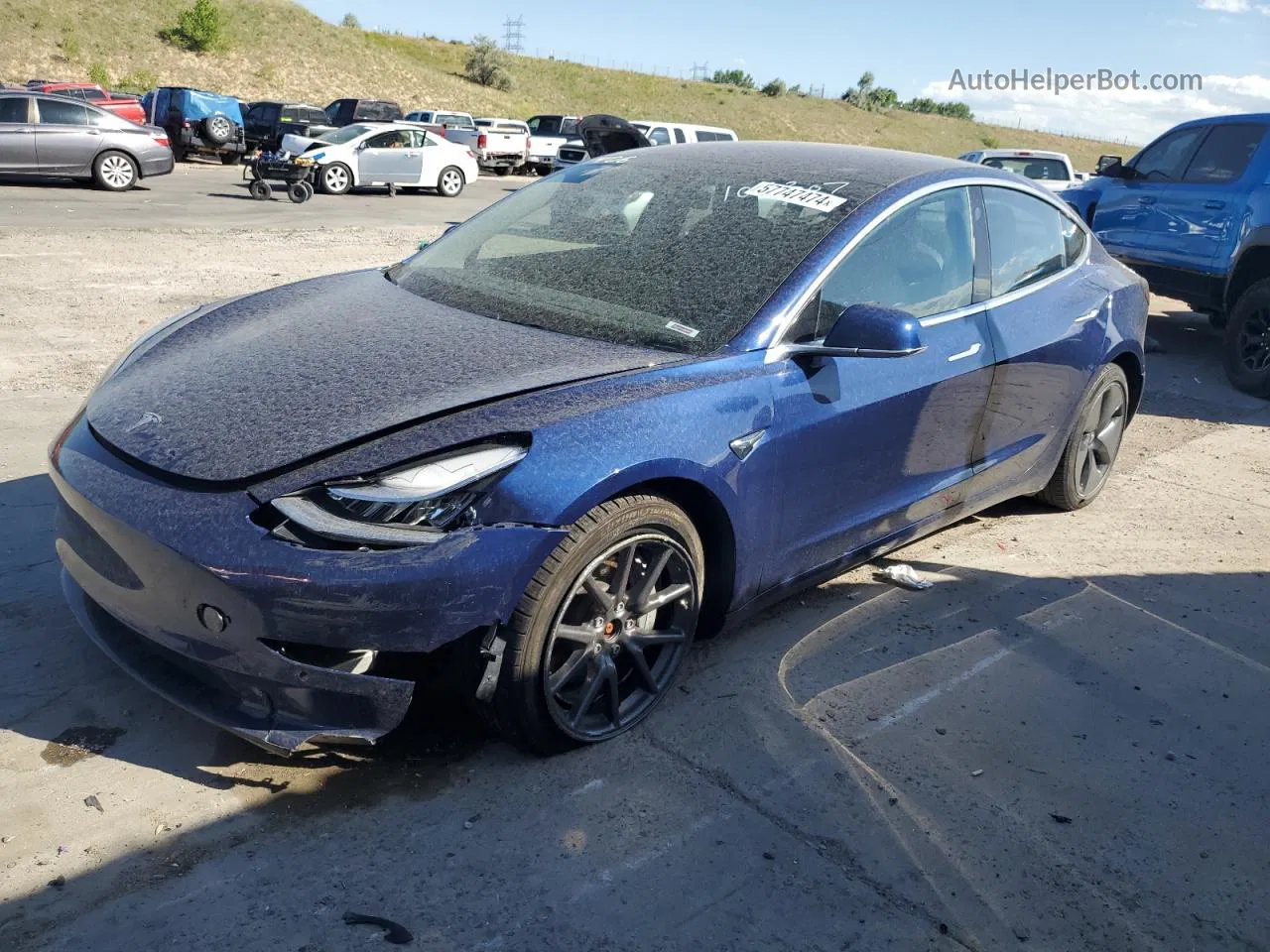 2018 Tesla Model 3  Blue vin: 5YJ3E1EBXJF105307