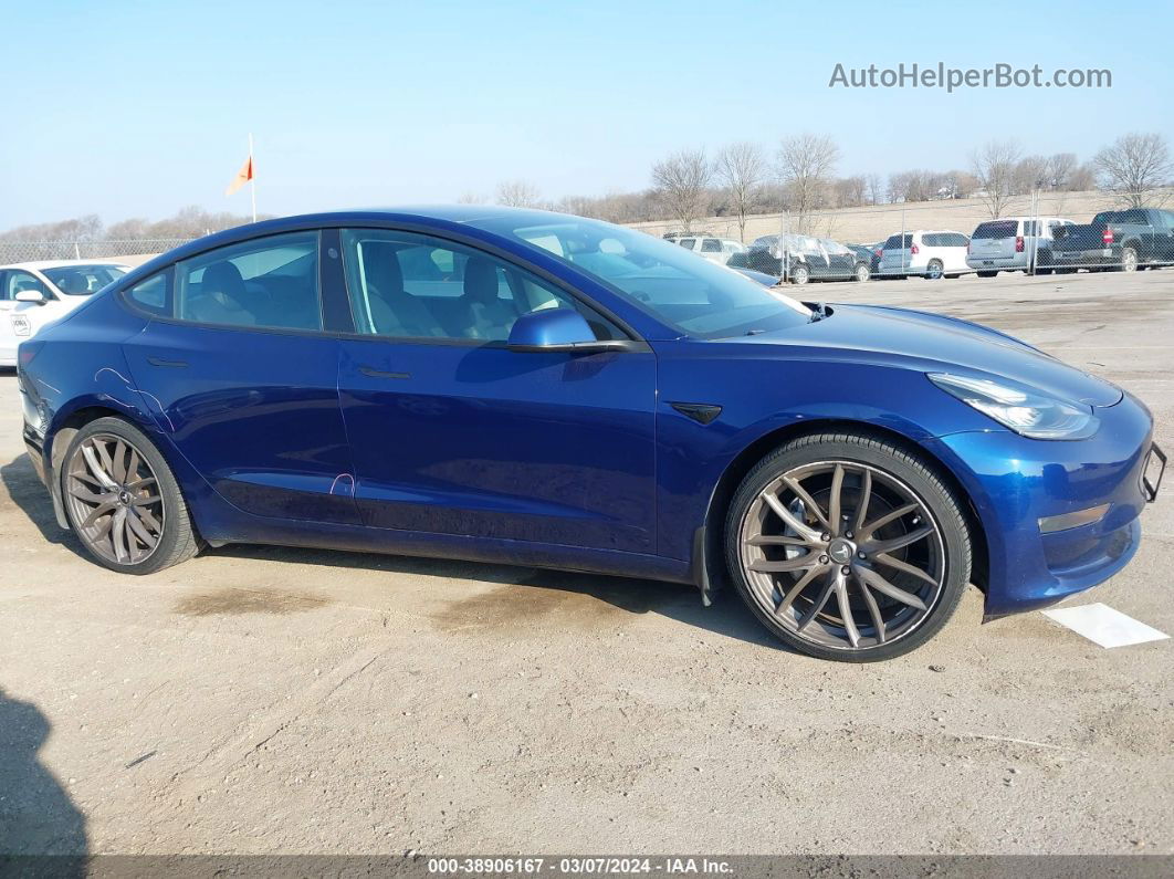 2018 Tesla Model 3 Long Range/performance Синий vin: 5YJ3E1EBXJF130255