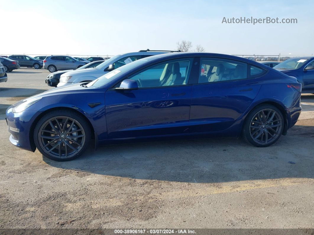 2018 Tesla Model 3 Long Range/performance Blue vin: 5YJ3E1EBXJF130255