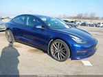 2018 Tesla Model 3 Long Range/performance Blue vin: 5YJ3E1EBXJF130255