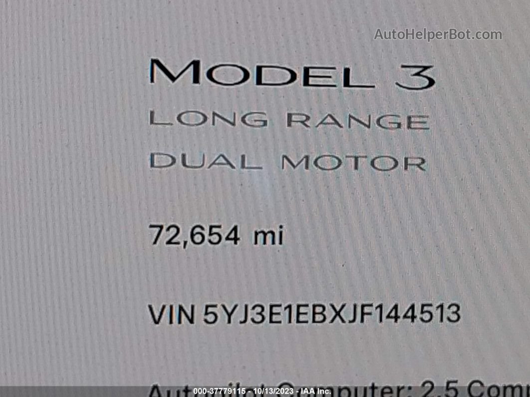 2018 Tesla Model 3 Performance/long Range Серый vin: 5YJ3E1EBXJF144513