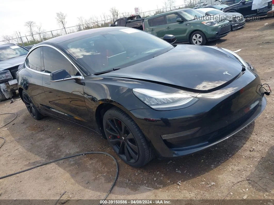 2018 Tesla Model 3 Long Range/performance Black vin: 5YJ3E1EBXJF186728