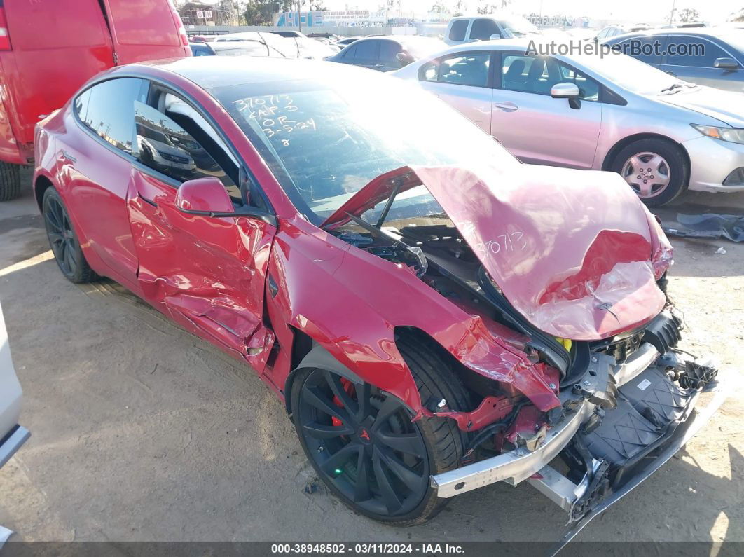 2019 Tesla Model 3 Long Range/performance Red vin: 5YJ3E1EBXKF392990