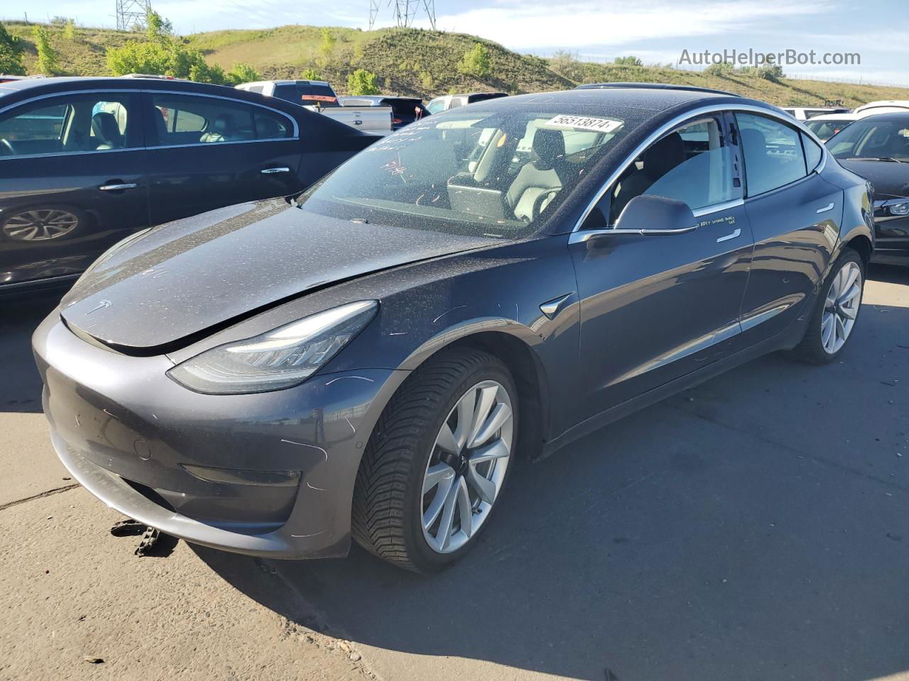 2019 Tesla Model 3  Серый vin: 5YJ3E1EBXKF453898