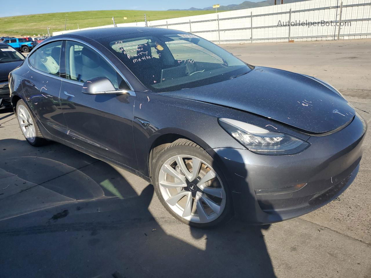 2019 Tesla Model 3  Gray vin: 5YJ3E1EBXKF453898