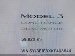 2019 Tesla Model 3 Long Range/performance White vin: 5YJ3E1EBXKF493544