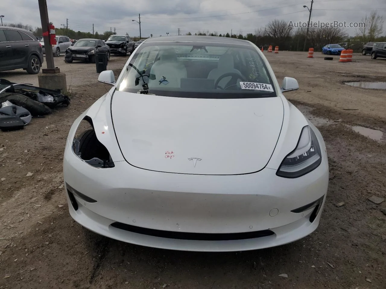 2019 Tesla Model 3  Белый vin: 5YJ3E1EBXKF513047