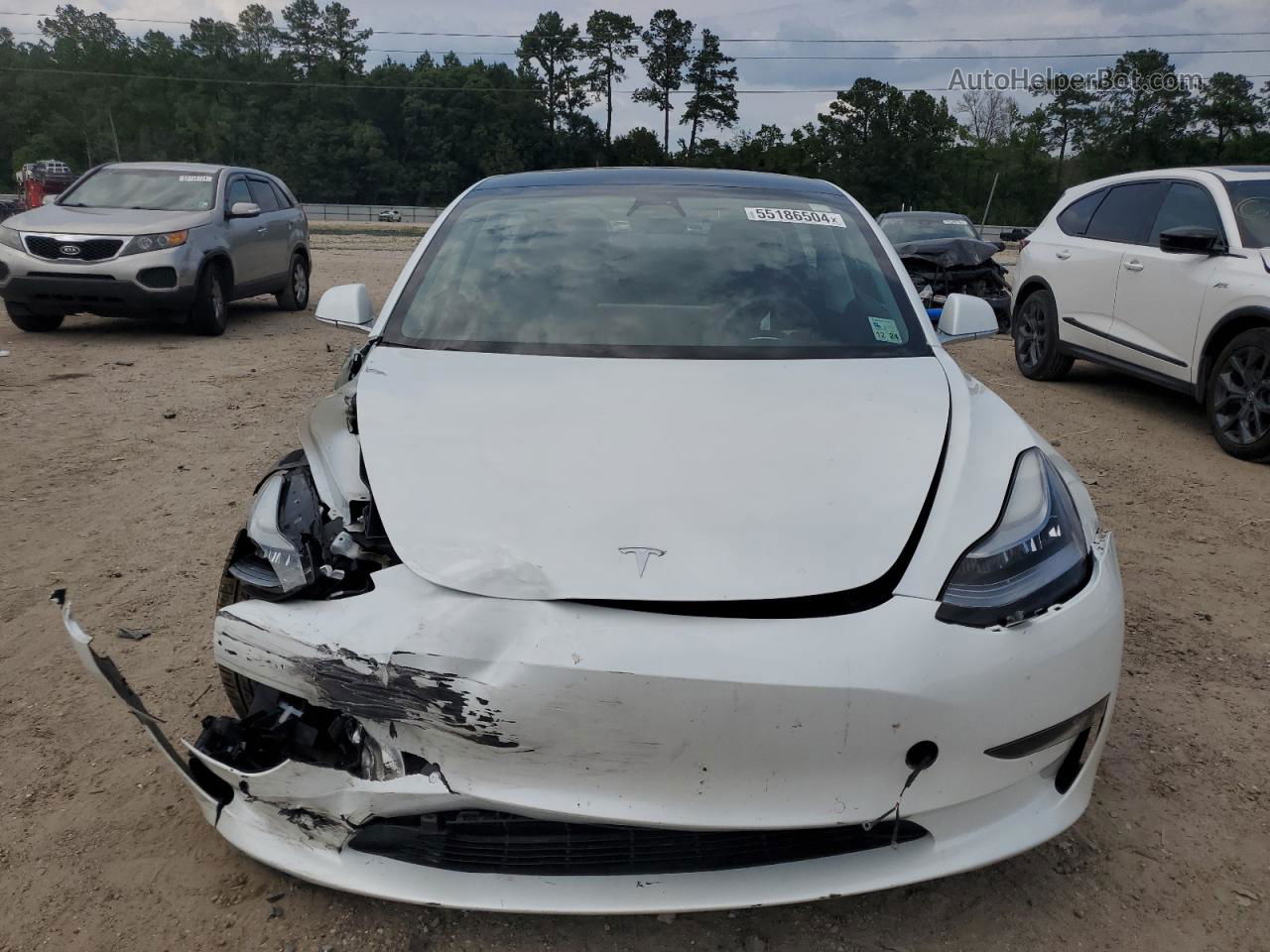 2020 Tesla Model 3  White vin: 5YJ3E1EBXLF784451