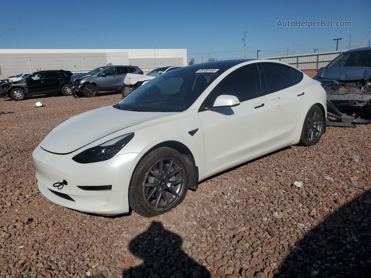 2021 Tesla Model 3  White vin: 5YJ3E1EBXMF002408