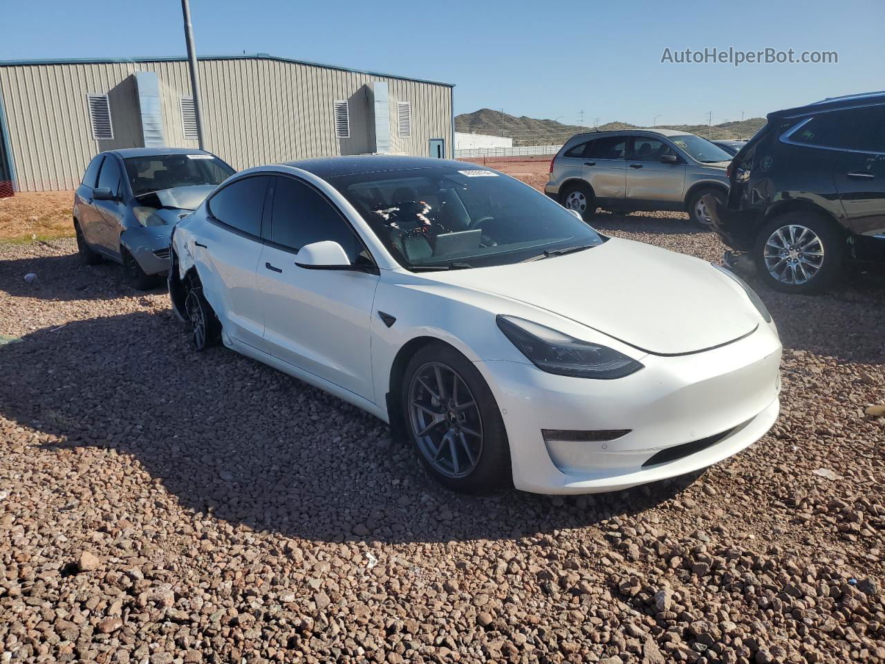 2021 Tesla Model 3  White vin: 5YJ3E1EBXMF002408