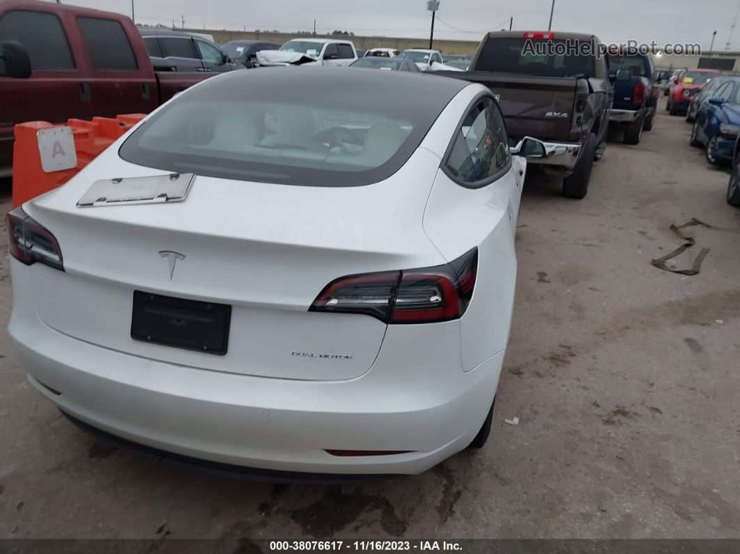 2021 Tesla Model 3 Long Range Dual Motor All-wheel Drive White vin: 5YJ3E1EBXMF062706