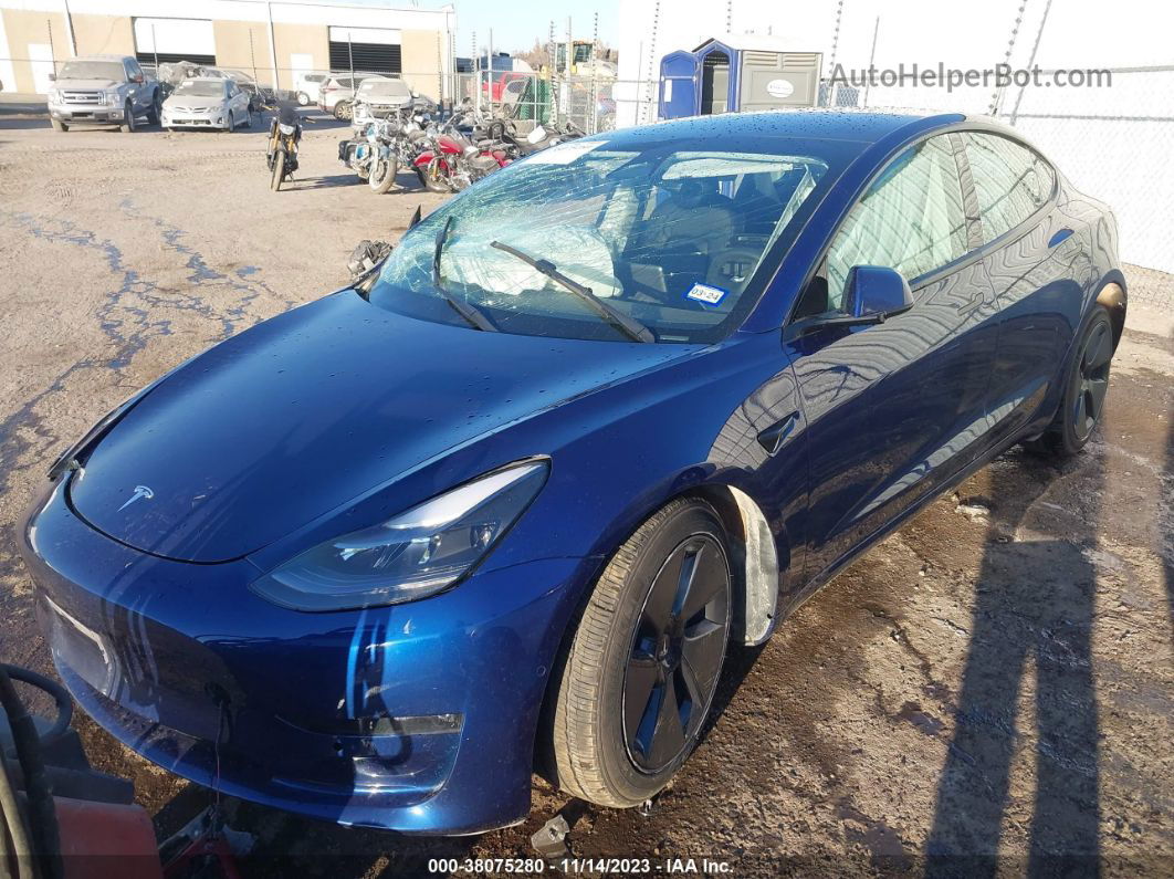 2021 Tesla Model 3 Long Range Dual Motor All-wheel Drive Blue vin: 5YJ3E1EBXMF085841