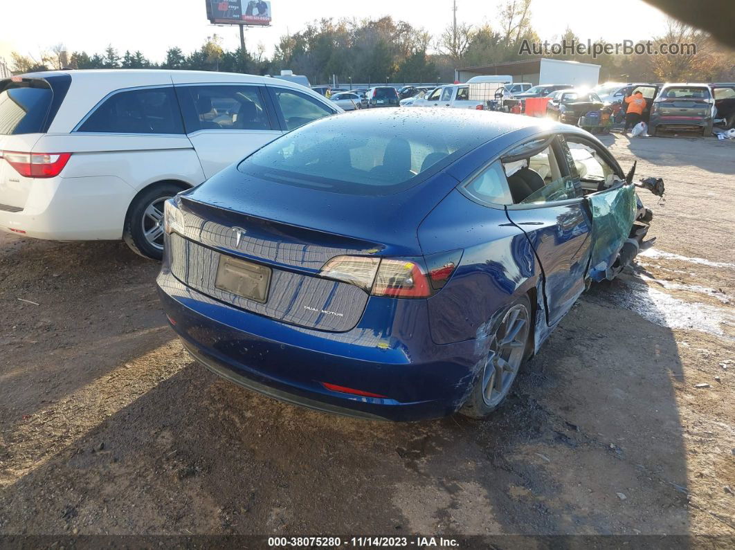 2021 Tesla Model 3 Long Range Dual Motor All-wheel Drive Blue vin: 5YJ3E1EBXMF085841