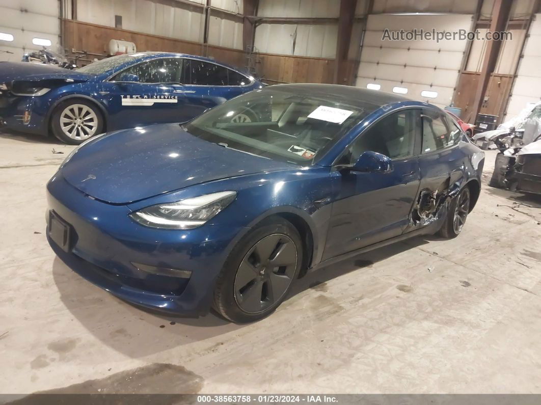 2021 Tesla Model 3 Long Range Dual Motor All-wheel Drive Blue vin: 5YJ3E1EBXMF836811