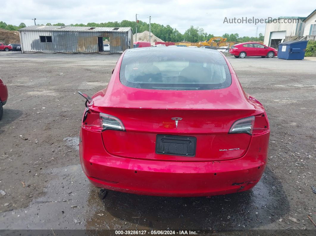 2021 Tesla Model 3 Long Range Dual Motor All-wheel Drive Burgundy vin: 5YJ3E1EBXMF862633