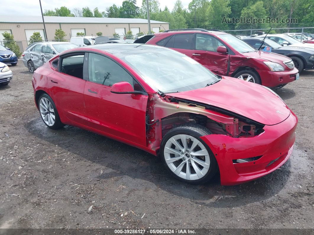 2021 Tesla Model 3 Long Range Dual Motor All-wheel Drive Burgundy vin: 5YJ3E1EBXMF862633