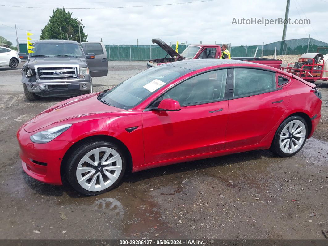 2021 Tesla Model 3 Long Range Dual Motor All-wheel Drive Burgundy vin: 5YJ3E1EBXMF862633