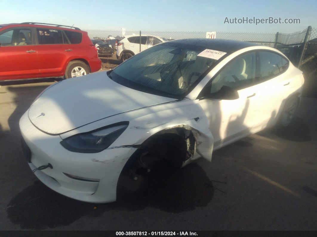 2021 Tesla Model 3 Long Range Dual Motor All-wheel Drive White vin: 5YJ3E1EBXMF926895