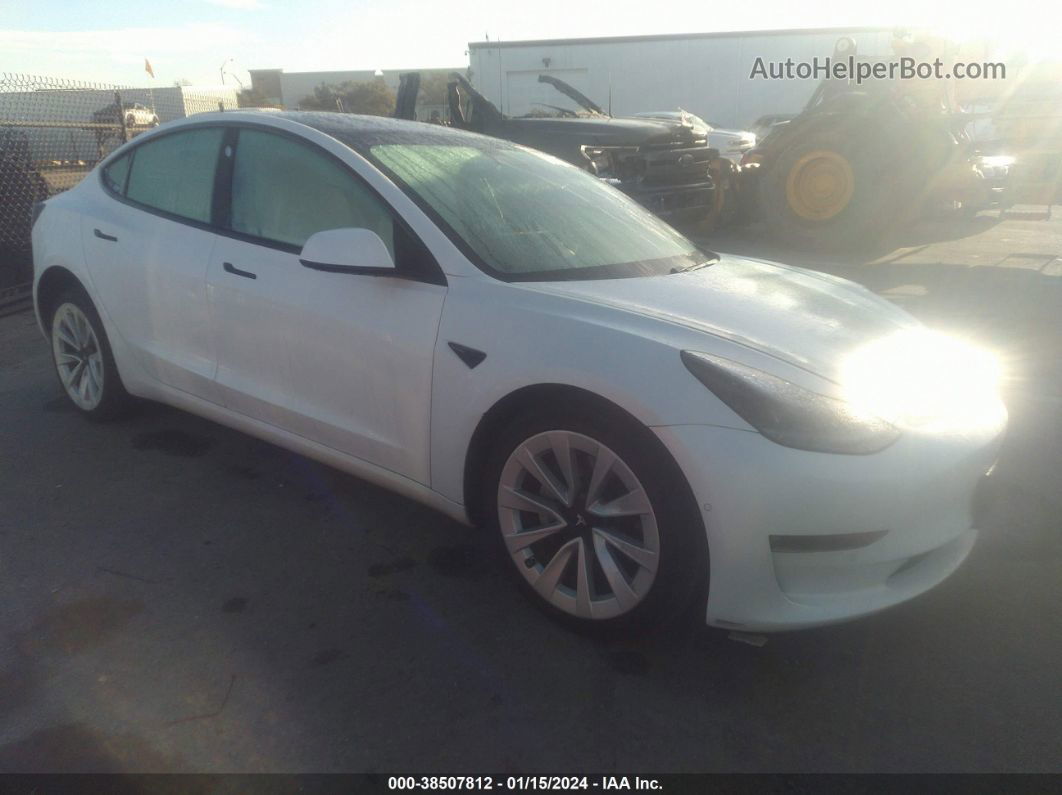 2021 Tesla Model 3 Long Range Dual Motor All-wheel Drive White vin: 5YJ3E1EBXMF926895