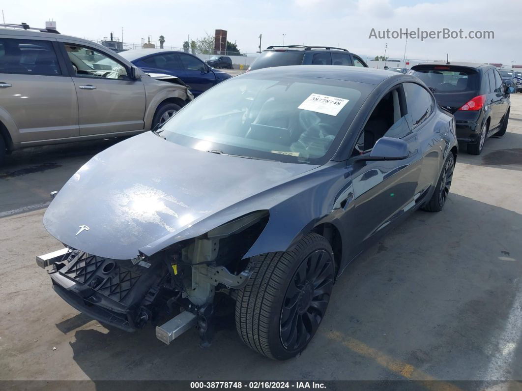 2021 Tesla Model 3 Long Range Dual Motor All-wheel Drive Gray vin: 5YJ3E1EBXMF936634