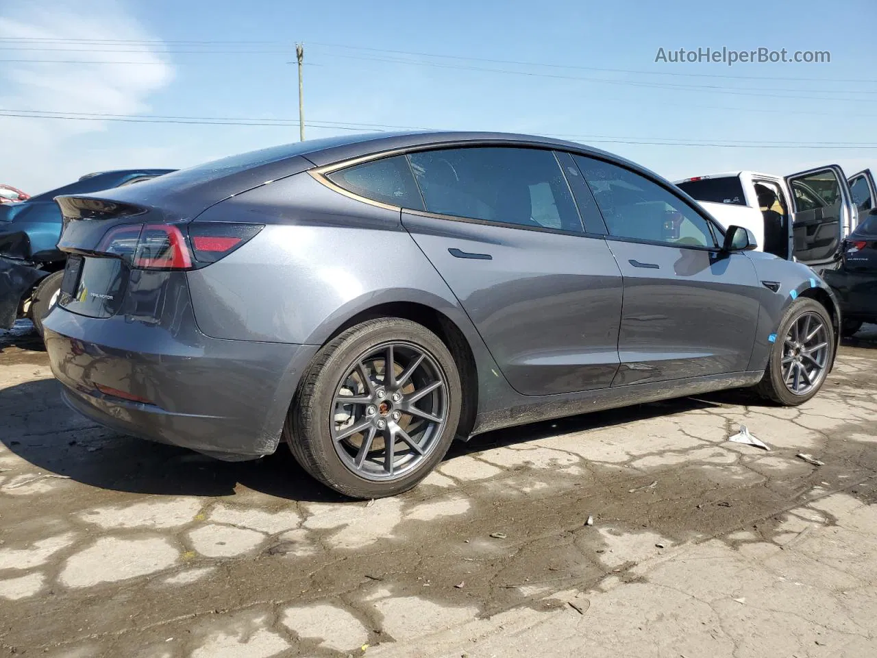 2021 Tesla Model 3  Gray vin: 5YJ3E1EBXMF975675