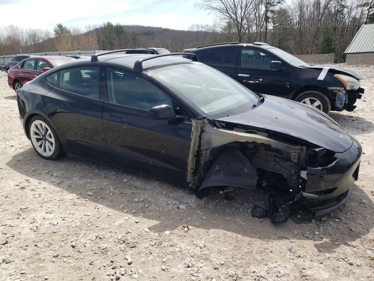 2022 Tesla Model 3  Black vin: 5YJ3E1EBXNF113588