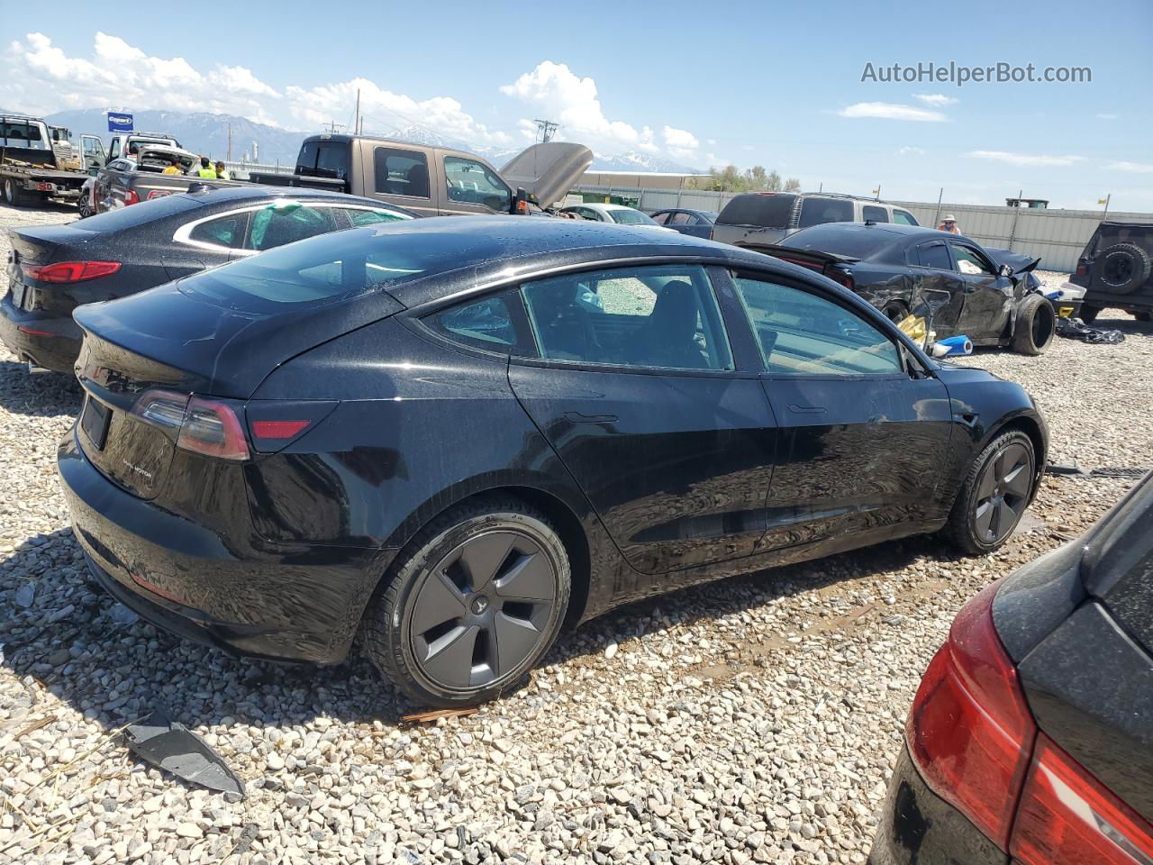 2022 Tesla Model 3  Black vin: 5YJ3E1EBXNF132366